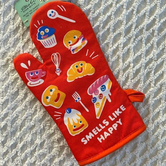Blue Q Oven Mitt Cook Bake Smells Like Happy - Picture 1 of 8
